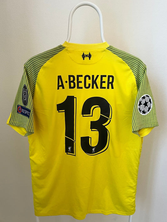 Alisson Becker - Liverpool 2018/2019. Str Medium fodboldtrøje Wegoshirts