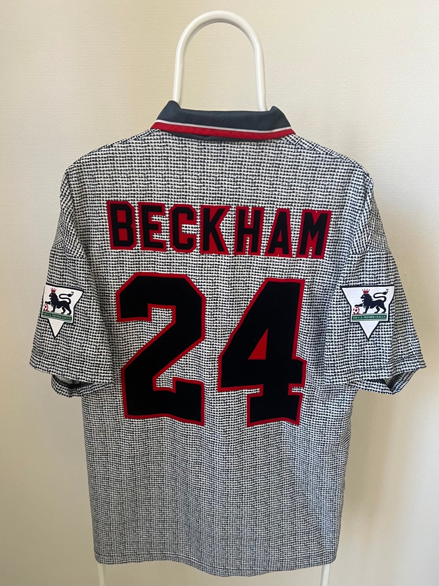 Beckham - Manchester United 1995/1996. Str Large fodboldtrøje Wegoshirts