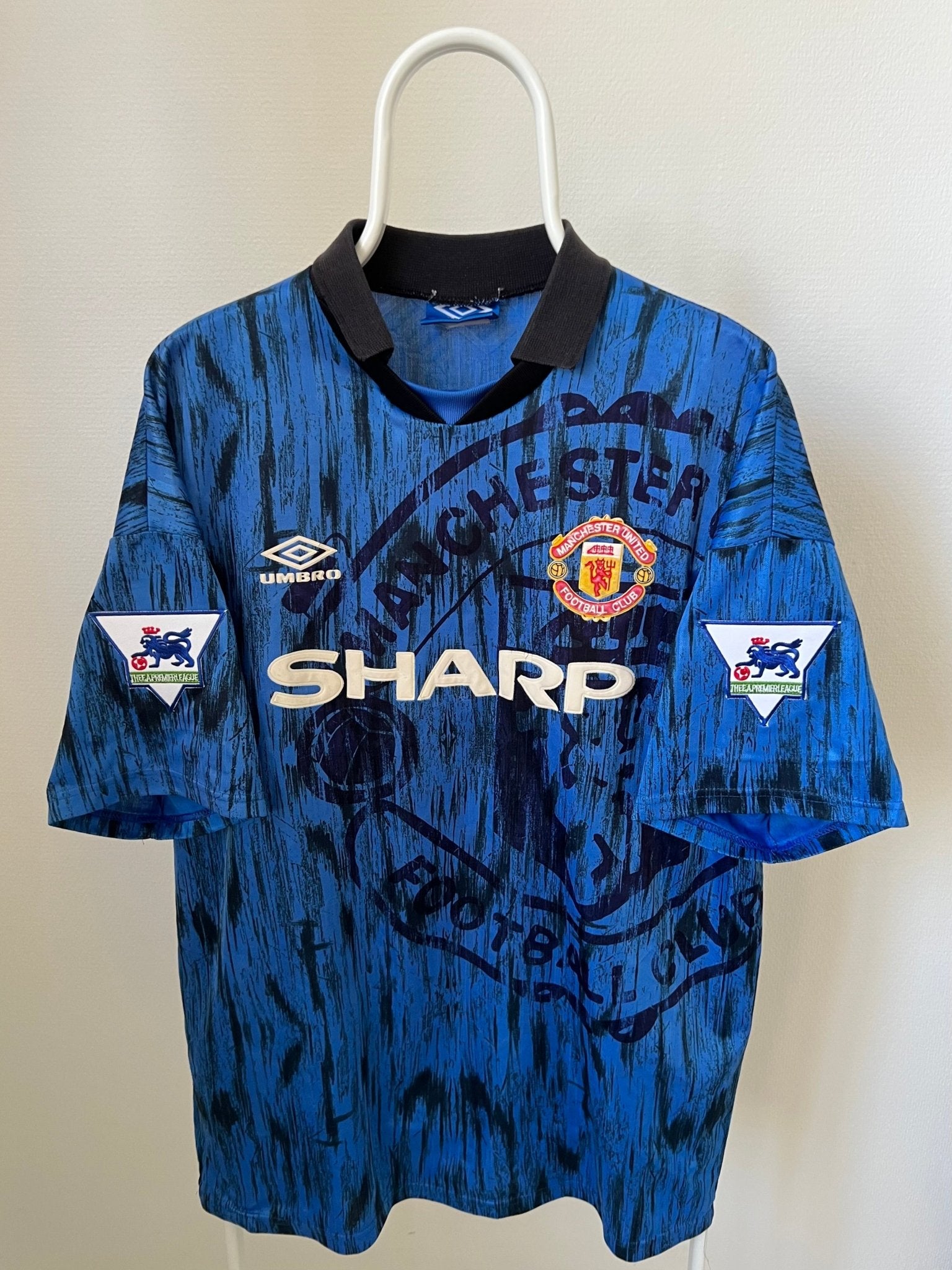 Cantona - Manchester United 1992/1993. Str XL fodboldtrøje Wegoshirts