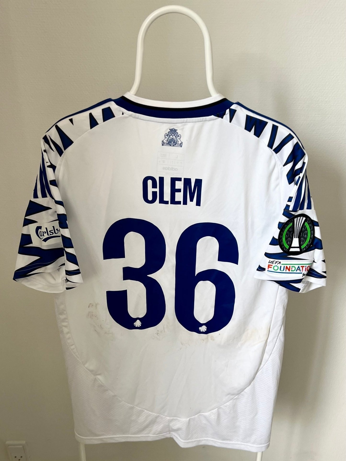 Clem - FC København 2024/2025 Matchworn vs Heidenheim ude. Str Large fodboldtrøje Wegoshirts