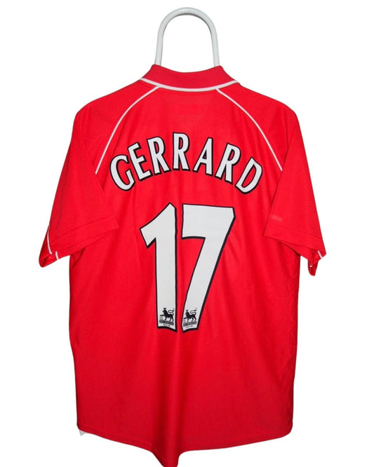 Gerrard - Liverpool 2000/2001. Str Large fodboldtrøje Wegoshirts